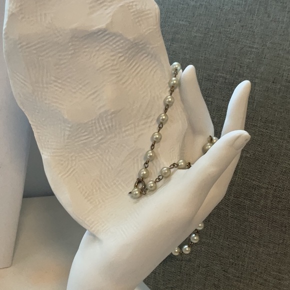 Vintage Faux Pearl Chain Necklace - Picture 3 of 5